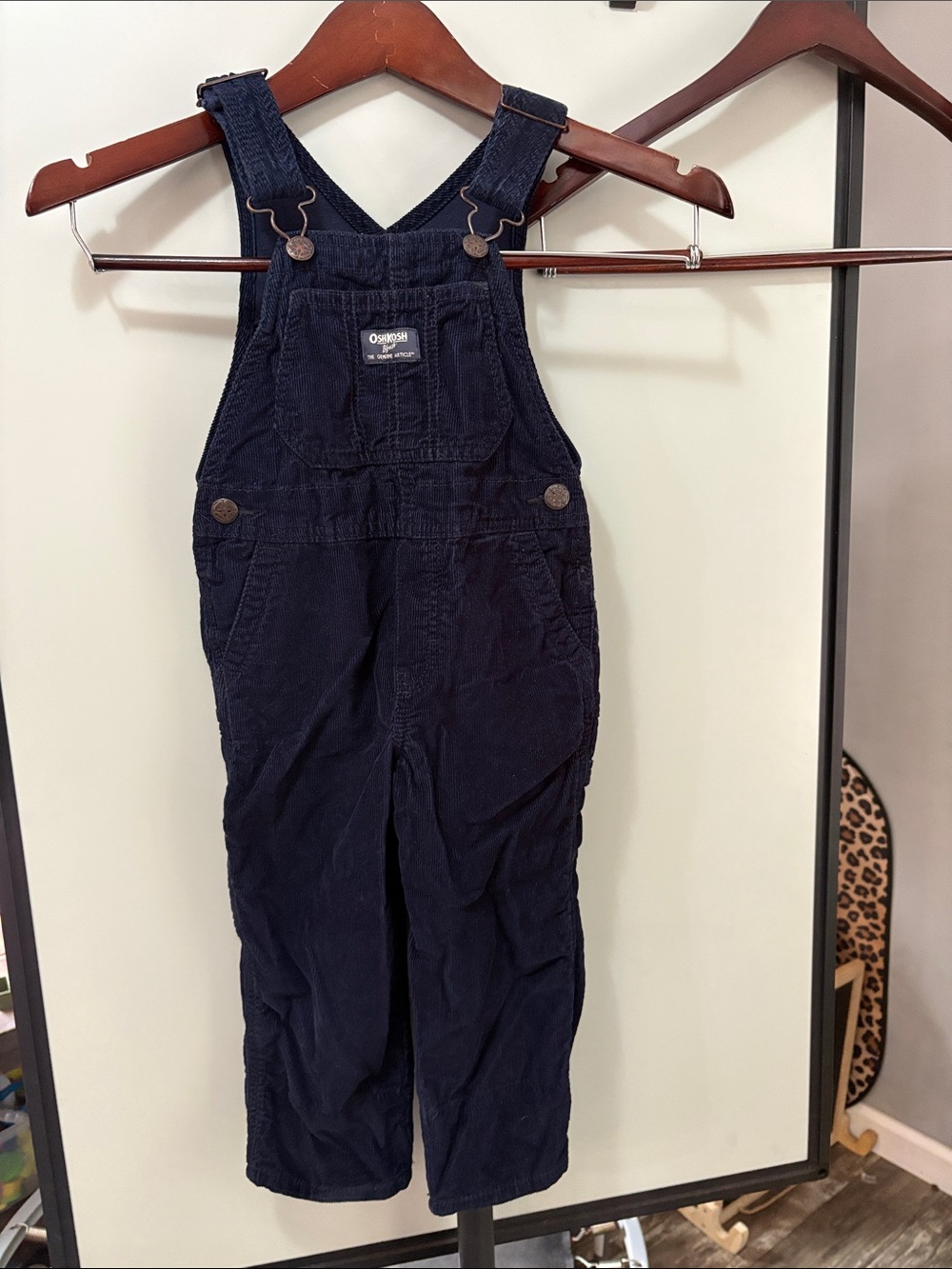 3T OshKosh B'gosh Dark Navy Corduroy Kids Overalls